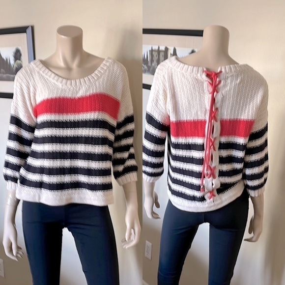 Puré Handknit Chunky Lace Up Backside Sweater. Size S/XS. D3/A1573 - Picture 1 of 6